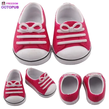 PU Bow Doll Shoes New Arrived All PU Doll Shoes For 18 Inch American&OG,43cm Baby New Born Girl Dolls Аксесоари Играчка