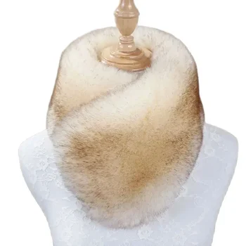 2021 Жени Мъже Зимен шал яка 2 в 1 Faux Fox Fur Muffler Fashion Warm Shawl Wraps Дебела яка Neckerchief 62 * 17cm ZKG18
