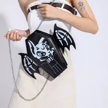 Ковчег чанта готически сладък готино пикантен момиче прилеп крила персонализирани верига чанта Хелоуин смешно призрак Crossbody чанта Дамска чанта