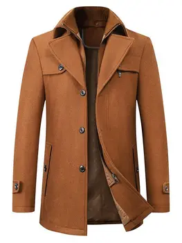 Мъжко вълнено яке 2023 Зимно мъжко палто Висококачествено бизнес ежедневно модно палто Мъже Удебелено топло мъжко