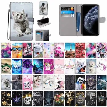 Флип кожен калъф за Samsung Galaxy A10 A10S A20 A20S A20E A30 A40 A50 A70 A50S Wallet Card Stand Book Cover Lion Painted Coque