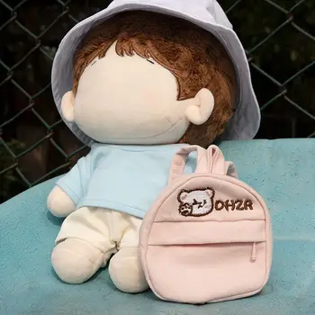 1PC Little Bear бродерия раница за 20CM памук кукла чанта аксесоари цип ученическа чанта миниатюрни предмети бебешки подаръци