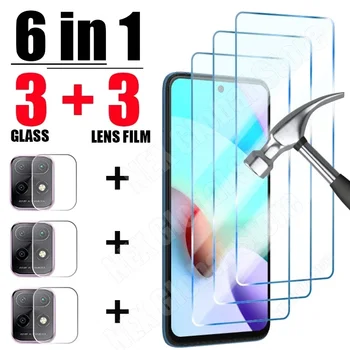 6 в 1 Закалено стъкло за Redmi Note 12 11 10 9 8 Pro Plus 5G 11S 10S 9S 9T Фолио за обектив на камерата за Redmi 10 10C 9 9A 9C 8 стъкло