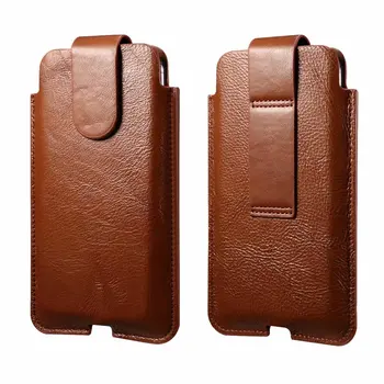 Естествена кожа телефон колан клип случай кръста чанта за Samsung Galaxy A51 A71 A21s A31 A41 A50 A70 A20 A30 A40 M21 M51 кобур торбичка