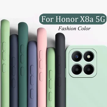 Нов квадратен силиконов калъф за телефон за чест X8a 5G на корицата Honor X8a x8 a 5G калъф HonorX8a 5G оригинален защитен калъф за гръб 6.5inch