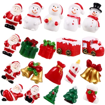Коледа миниатюрен снежен човек Дядо Коледа елени фигурки микро пейзаж орнамент Коледа дърво фигурки(случайни модели)