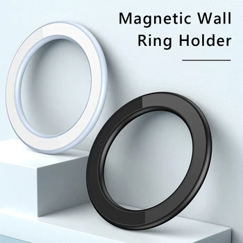 Магнитен пръстен телефон скоба ултра-тънък кръгъл стикер телефон притежателя цинкова сплав огледало кола интериор кухня за iPhone 14 13 12