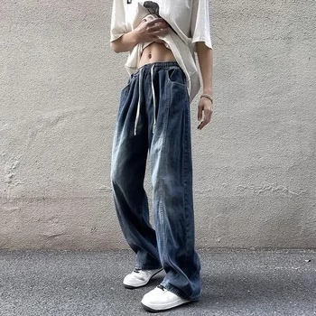 Мъже Дънки Панталони Мода 2024 Нов хип-хоп товар Ежедневни харем джогъри Улично облекло Дънкови панталони