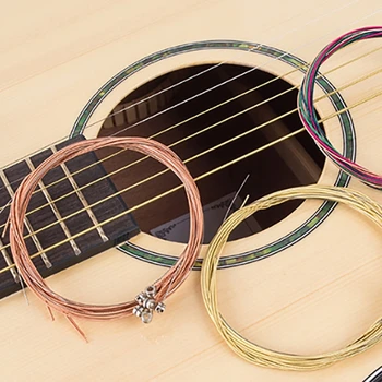 6 бр. Народна китара Стоманени струни Акустични струни за китара за 6 струнни класически китари Аксесоари Мощен и дропшипинг