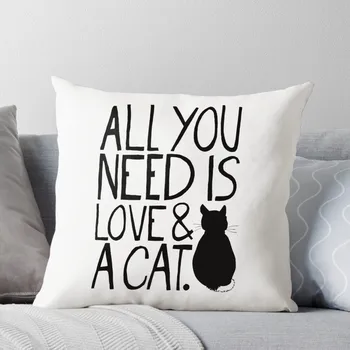 Всичко, от което се нуждаете, е любов и котка хвърлят възглавница декоративна възглавница покритие възглавница покритие луксозни възглавници за диван