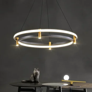 Модерен пръстен LED висулка лампа за маса трапезария хол кухня остров висящи полилей дома декор Lusters осветителни тела