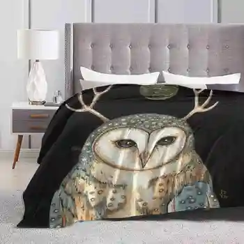 Owl Spirit Blanket Soft Warm Travel Portable Blanket Owl Spirit Anita Inverarity Totem Bird Wildlife