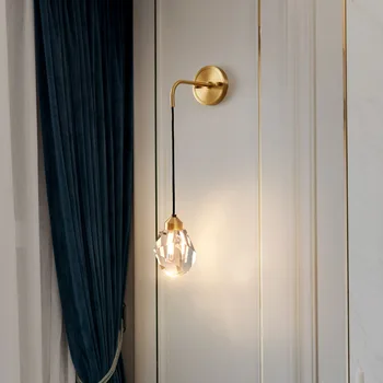 Nordic творчески прозрачен кристал мед LED стена светлина декоративна спалня проучване трапезария осветителни тела дропшипинг