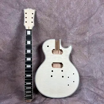 Ebony fingerboard LP електрическа китара, DIY комплект, пухкав кленов връх, компоненти, части