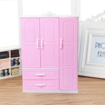 За кукла Барби аксесоари сменяем гардероб шкаф за съхранение шкаф довършителни шкаф мода декорация мебели момиче играчка