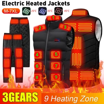 Унисекс отопляеми панталони 10 отоплителни зони електрически термични панталони 3 температурни режима водоустойчиви зимни електрически топли дрехи
