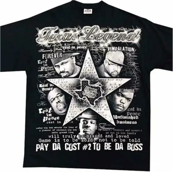 Vtg Texas Legends All Over Print Shirt Size 3XL Rap Tee Hip Hop DJ Screw Pimp C