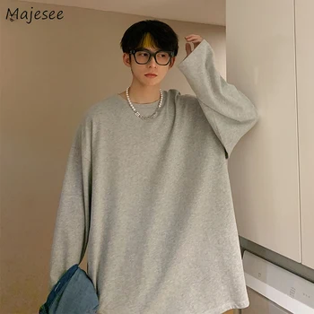 Мъжки тениски с дълъг ръкав Японско облекло Harajuku All-match Simply Basic Casual Handsome Korean Stylish Students Streetwear