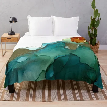 Алкохол мастило синьо оранжево зелено No 3 хвърлят одеяло дивани легло каре декоративни дивани туристически одеяла