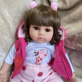 48см Преродена бебешка кукла Силиконова преродена бебешка кукла Очарователна реалистична детска кукла Bonecas момиче Menina De Surprice кукла