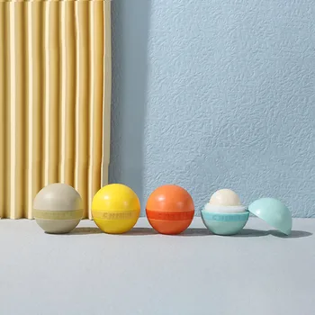 100pcs 0.24oz (7ml) Macaron цвят празен балсам за устни контейнери за многократна употреба кръгла топка балсам за устни Chapstick контейнер за DIY козметични