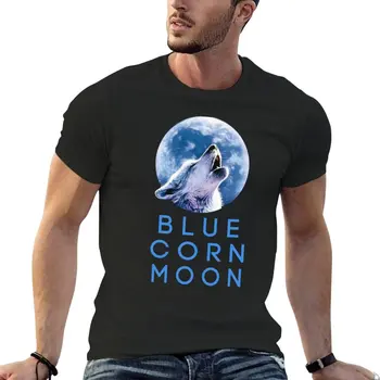 Blue Corn Moon Shirt Коледен подарък за вашата удобна принцеса тениска корейски модни графики тениска тънък годни тениски за мъже