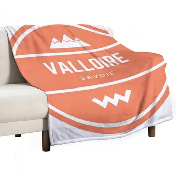 Valloire Resort в Haute Maurienne, Савоа, Франция, Европа - Планински туризъм Сноуборд ски курорт реколта лого хвърлят одеяло