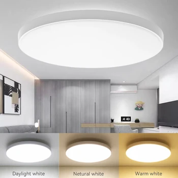 14 инчова кръгла таванна лампа 220V вътрешни LED светлини повърхностно монтирани ултра-тънка плоска модерна таванна светлина за декор на кухненска стая