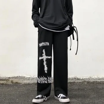 2022 Улично облекло пънк панталони Жени графити отпечатани японски стил мода Свободни панталони Женски панталони Harajuku панталони