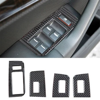 4Pcs въглеродни влакна интериор за прозорец контрол капак тапицерия за Acura TL 2004-2008 директна подмяна аксесоари за кола