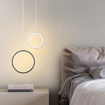 пръстен висулка светлина минималистичен /творчески/личност спалня нощно легло LED таван светлини дълга линия висящи лампа Led WJ912