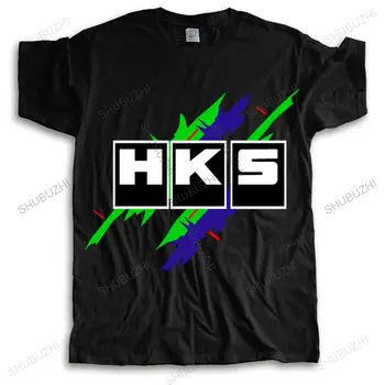 нова модна тениска мъже Основна тениска марка кола Auto HKS Solid Man Casual Camisetas За мъже Ежедневни памучни мъжки топ тениски