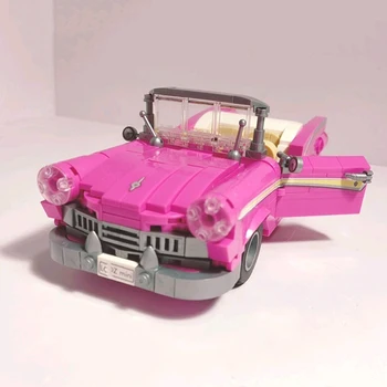 3D модел DIY мини блокове тухли сграда превозно средство модел розов кабриолет състезателна писта творчески подарък играчки за деца