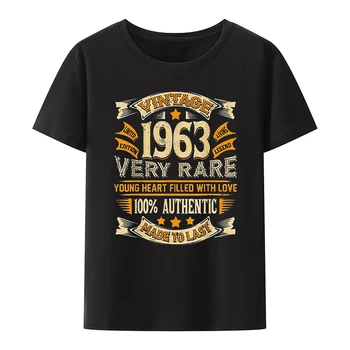 Vintage 1963 Много рядък автентичен направен до последно T риза младо сърце, изпълнено с живи ежедневни печат Tee Harajuku Streetwear върхове