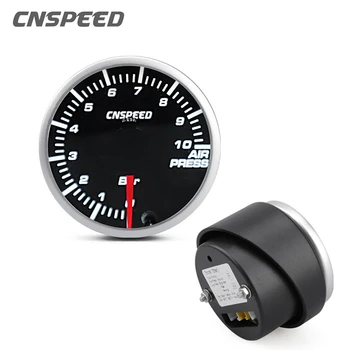  CNSPEED 2 инча 52 мм кола 12V манометър за въздушно налягане 0-10 бара LED 10-цветен манометър за въздух Авто кола манометър / кола метър