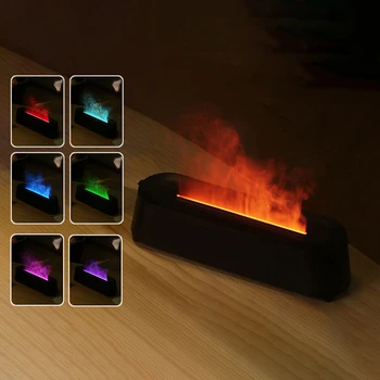 RGB пламък аромат дифузьор овлажнител USB десктоп симулация светлина ароматерапия пречиствател въздух за спалня със 7 цвята
