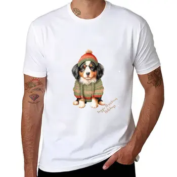 Празнично кученце: Кучешка коледна наслада тениска тежка категория тениски тениска къса извънгабаритни тениски пот ризи, мъже