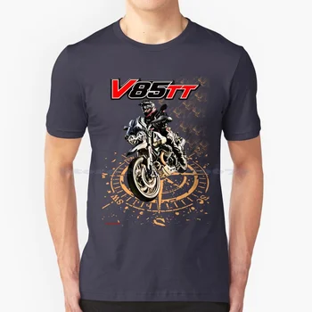 Moto Guzzi Big Trail V85 Tt Windrose T Shirt 100% памучна тениска Минималистична любов Колоездачи Мотоциклети Естетичен Motorsport Vsco