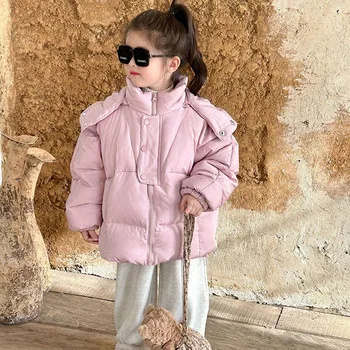 2023 Зимно ново детско облекло Сгъстено яке с качулка за момичета поддържа топли парки 2-67