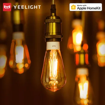 Yeelight Smart LED крушка с нажежаема жичка ST64 Ретро Едисон Топла светлина E27 6W 220V 2000K Wifi App Control Работа с Homekit Google Home