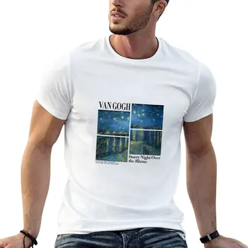 Винсент ван Гог - Звездна нощ над тениската на Рона Къс ръкав плюс размер тениски Къс ръкав тениска