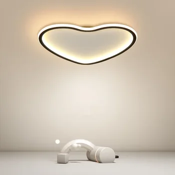 Nordic сърцевидна LED таванна лампа Димиране за всекидневна спалня Детски кабинет Начало Декор Блясък Вътрешно осветително тяло