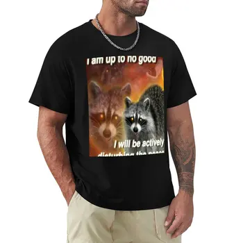 Аз съм до нищо добро, аз ще бъде активно нарушаване на мира - смешно миеща мечка цитат тениска за момче аниме дрехи тениска мъже