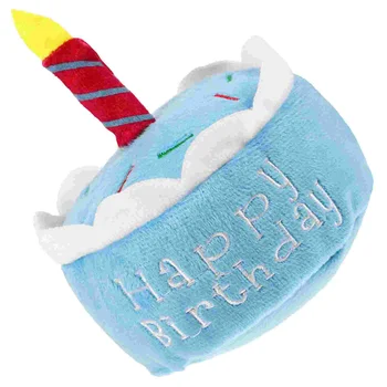 Pet Cake Toy Плюшена писклива торта за рожден ден Играчка за куче Котка Домашен любимец Рожден ден Играчка Куче Подарък за рожден ден
