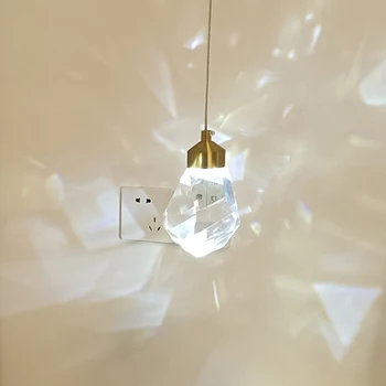 Crystal Led висящи лампи Модерна светло-луксозна спалня Малък полилей Кухненски остров лампа Интериорна декорация Осветителни тела