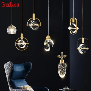 Luxury K9 Crystal Led висулка осветителни тела Nordic Gold Home Deco окачване осветително тяло вътрешно осветление Loft Lustres