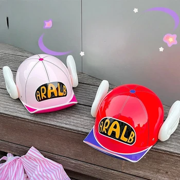 Аниме Cosplay Snapback капачки Arale печат ангел крила сладък бейзболна шапка за възрастни деца бонбони цвят мрежа окото капачки детска каска