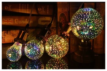 3D декорация LED крушкаVintage Edison крушка звезда фойерверки лампа празник нощ светлина новост коледно дърво