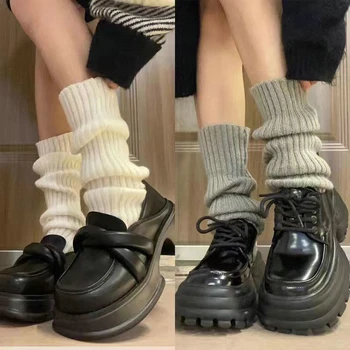2024 Lolita Leg Warmers Дамски дълги чорапи вълна плетени крак капак ръка топло Y2k есен зима плетене на една кука купчина чорапи ботуши маншети