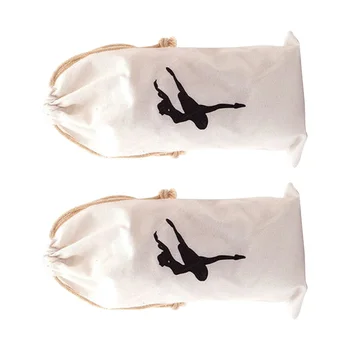 2Pcs танцови чанти за момиче платно обувки чанта дишаща шнур чанти балет аксесоари
